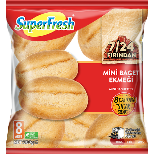 SuperFresh 7/24 Fırından Mini Baget Ekmeği 