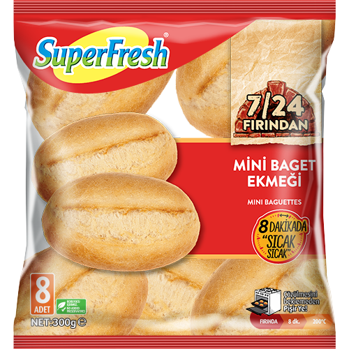 SuperFresh 7/24 Fırından Mini Baget Ekmeği 