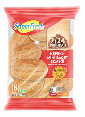 SuperFresh 7/24 Fırından Kepekli Mini Baget Ekmeği 