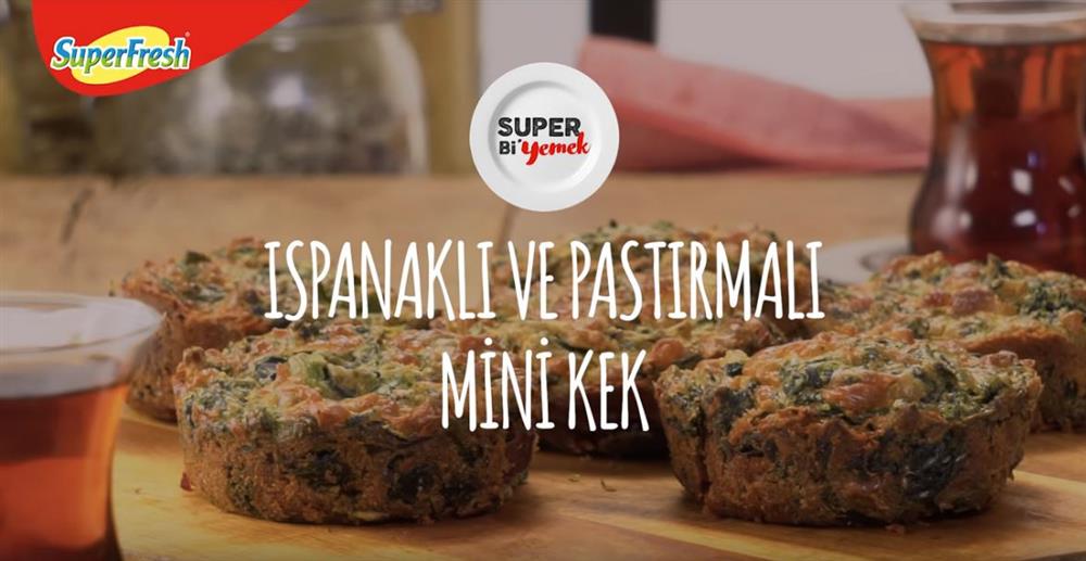 Ispanaklı ve Pastırmalı Mini Kek